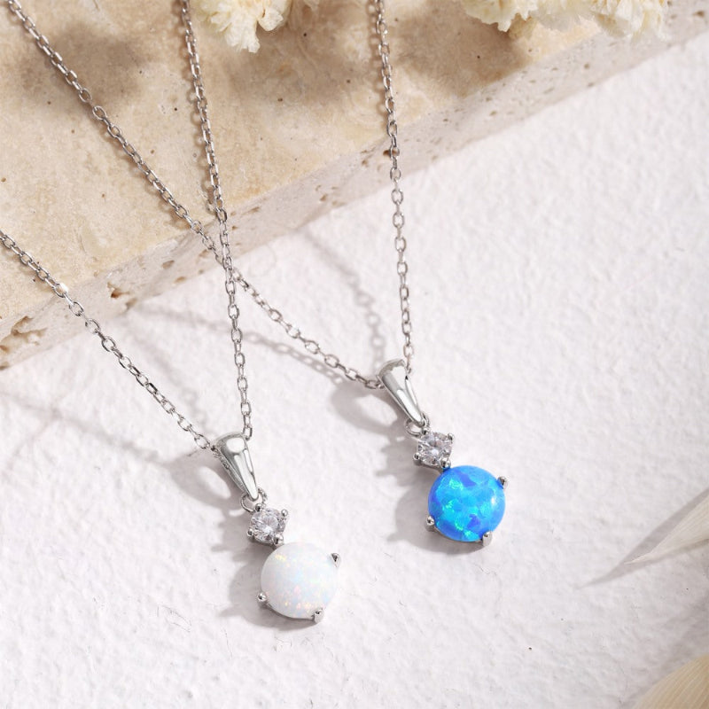 Opal Heart Chain Necklace