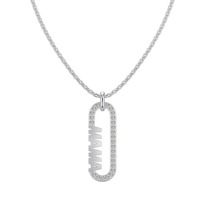 Dainty Paper Clip Pendant Necklace