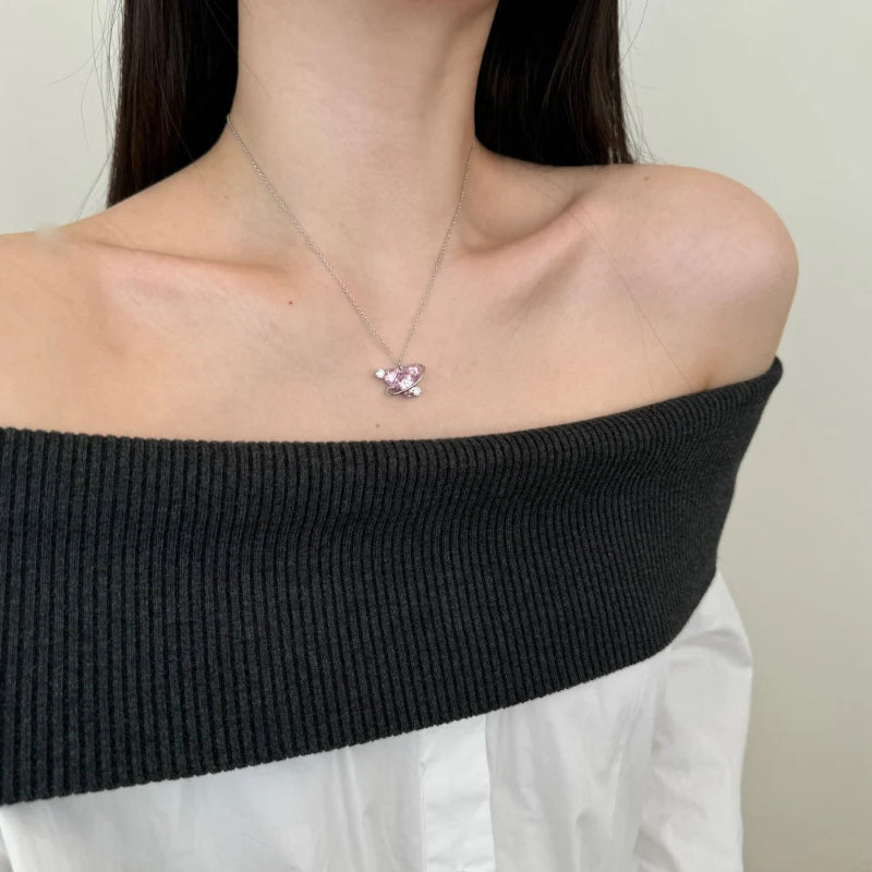 Beautiful Pink Diamond Heart Pendant