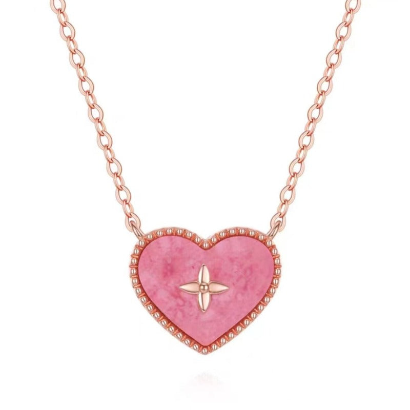 rose heart pendant necklace