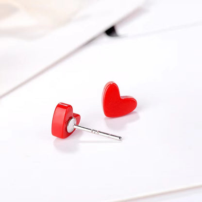 925 heart  stud earrings