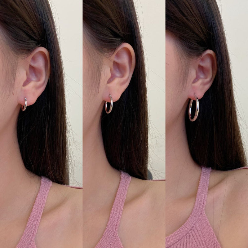Minimalist Silver Hoops

