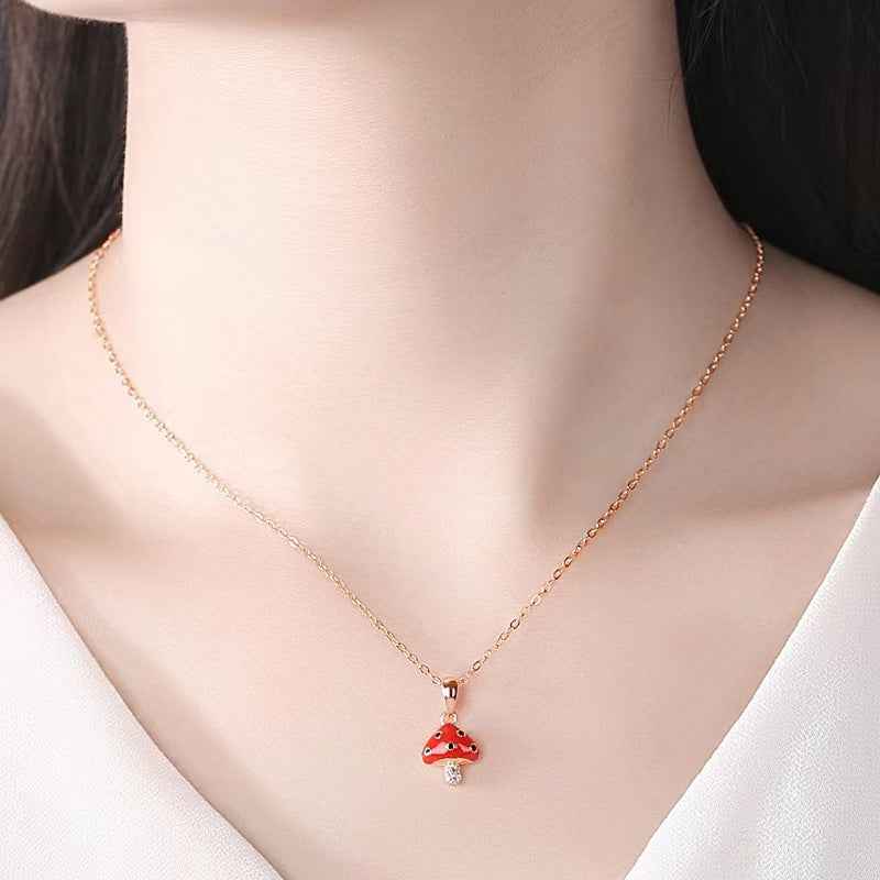 diamond mushroom necklace