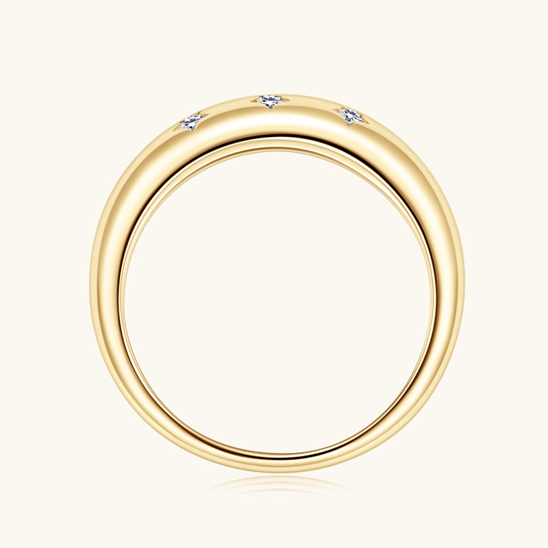 Chunky Gold Tone Moissanite Ring

