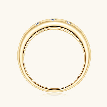 Chunky Gold Tone Moissanite Ring

