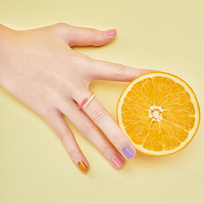 Chic White Enamel CZ Ring

