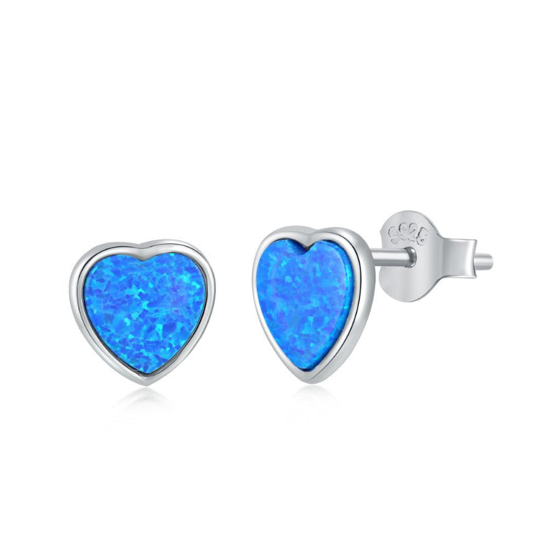 Celestial Blue Opal Stud Earrings

