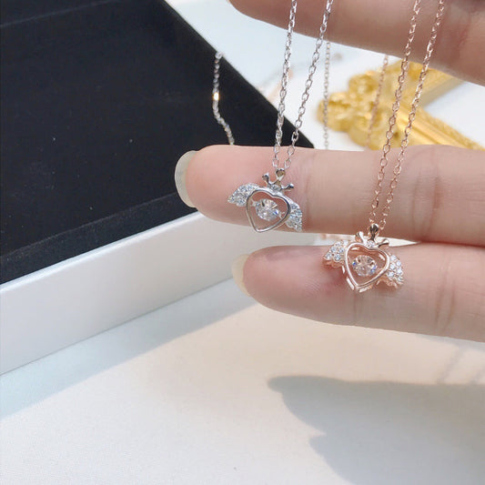 Winged Crown Heart Pendant

