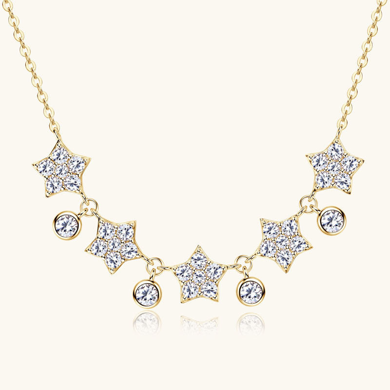 Celestial Moissanite D-Color Star Drop Necklace

