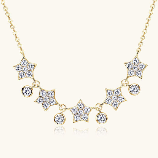Celestial Moissanite D-Color Star Drop Necklace

