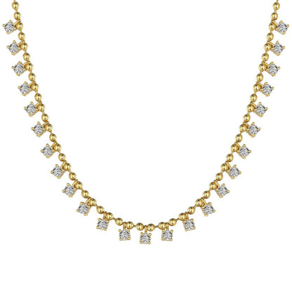 Dazzling Bead Chain Zirconia Necklace