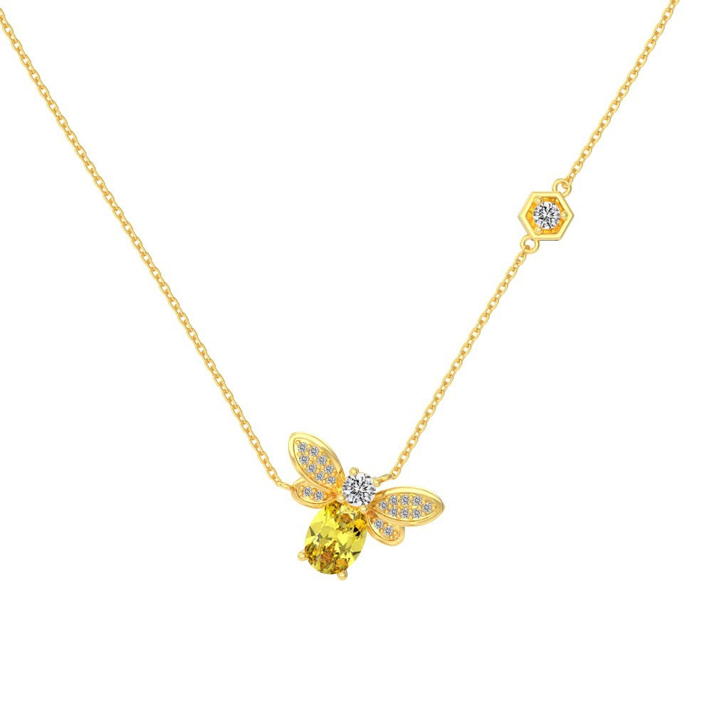 Shimmering Topaz Bee Necklace