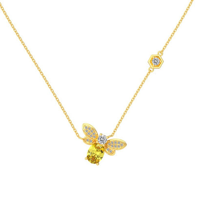 Shimmering Topaz Bee Necklace