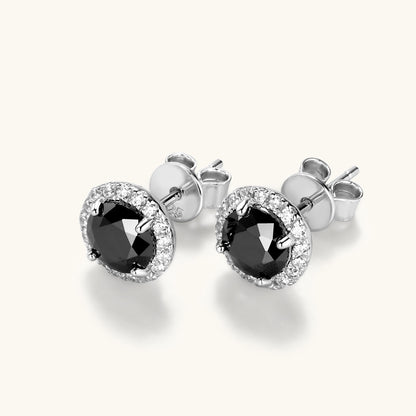 Gothic Chic Black Moissanite Stud Earrings

