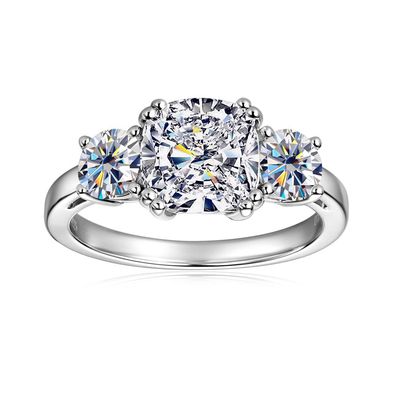 Triple Stone Silver Promise Ring

