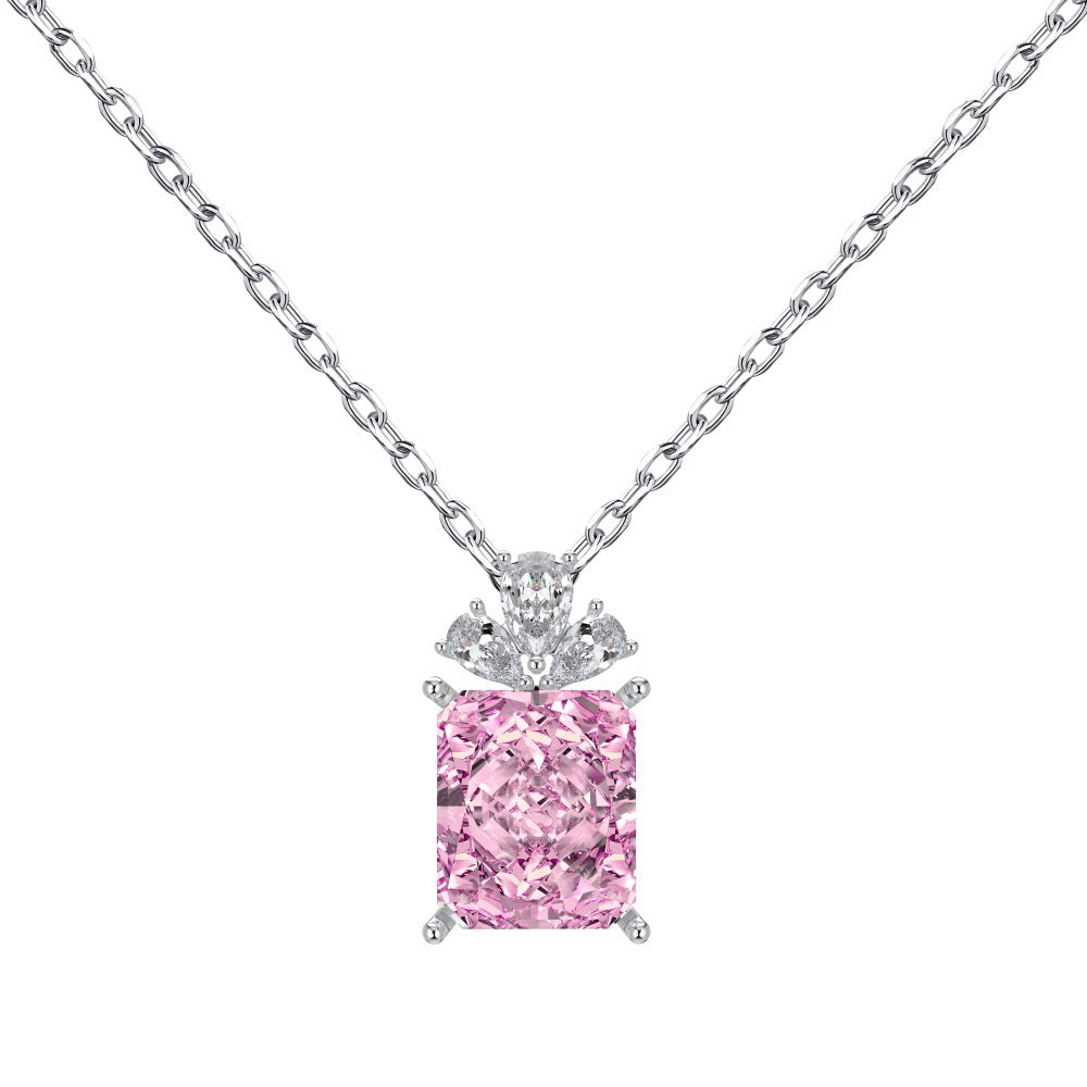 Dazzling Diamond-Cut Rectangle Pendant