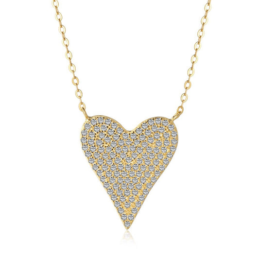 Shimmering Statement Heart Necklace
