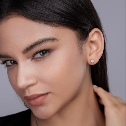 Sterling Silver Diamond Studs
