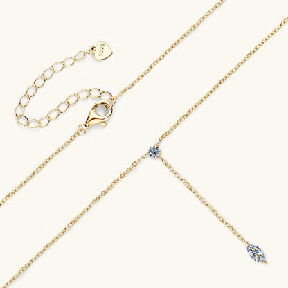Premium Gold Vermeil Moissanite Y Drop Necklace

