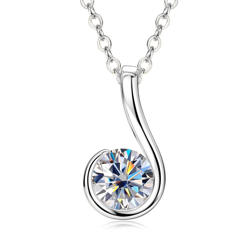 8.8mm Moissanite Swirl Pendant Necklace

