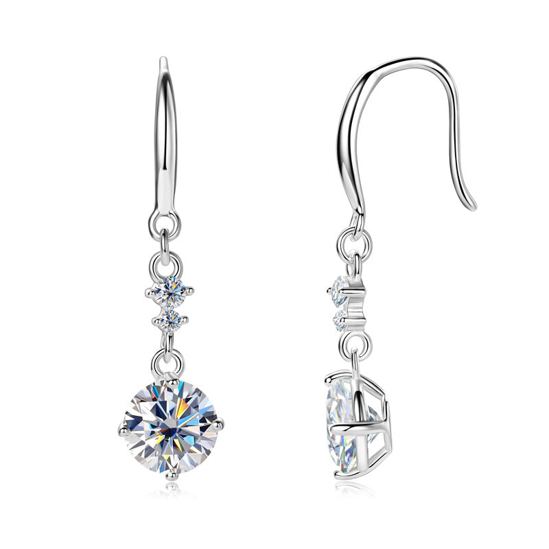 Minimalist Moissanite Hook Earrings

