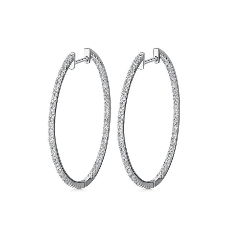 Micro-Pave Diamond Hoop Earrings

