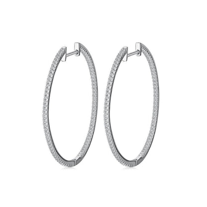 Micro-Pave Diamond Hoop Earrings

