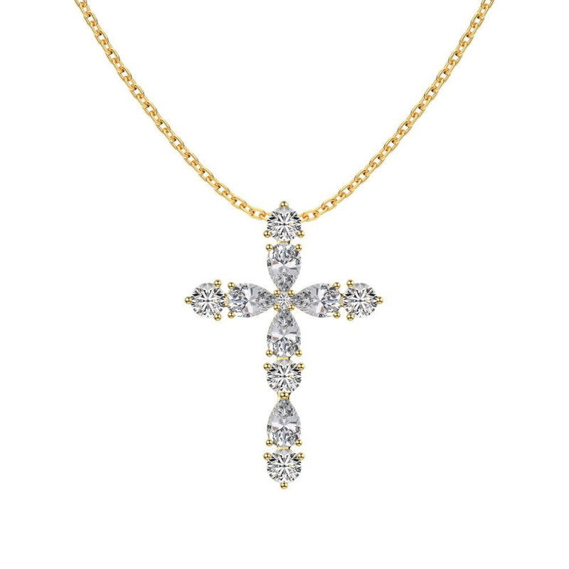 Elegant Waterdrop Cross Necklace