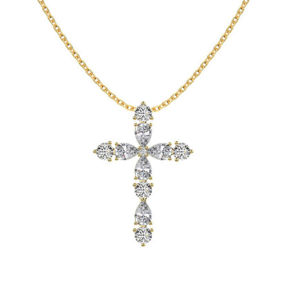 Elegant Waterdrop Cross Necklace
