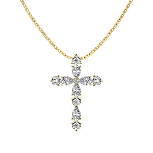 Elegant Waterdrop Cross Necklace