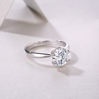 Polished Band Moissanite Engagement Ring

