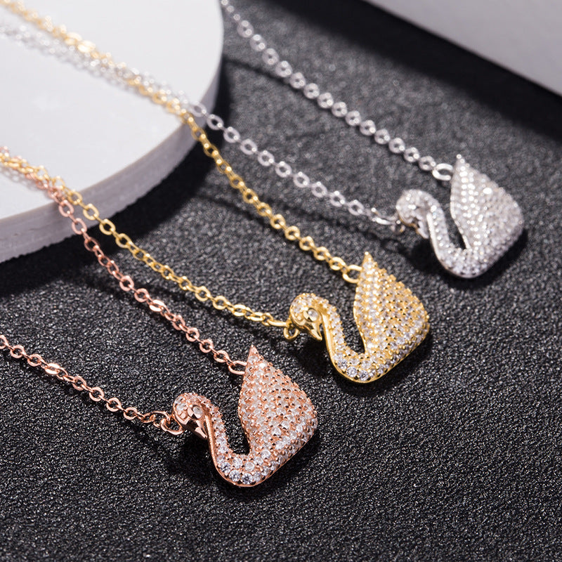 swarovski swan necklace gold