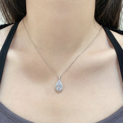 Citrine Drop Halo Necklace

