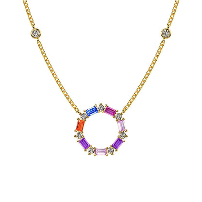 Dazzling Zirconia Hexagon Necklace