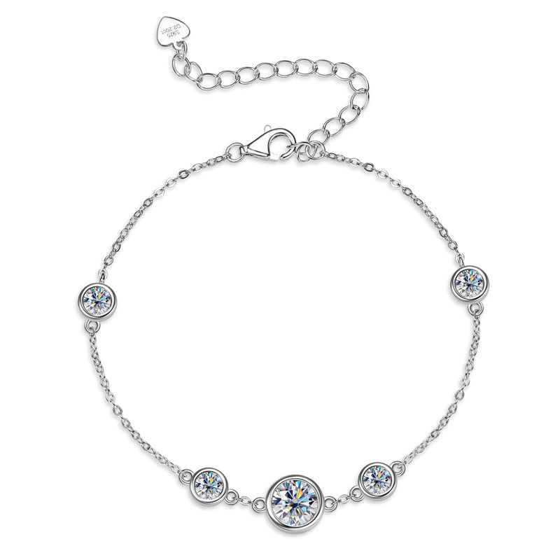 Premium 925 Silver Gold Finish Gemstone Bracelet

