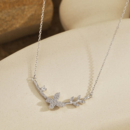 Shimmering Butterfly & Foliage Necklace

