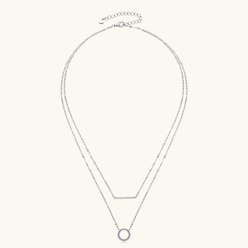 Subtle Layered Moissanite Statement Necklace

