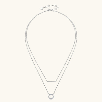 Subtle Layered Moissanite Statement Necklace

