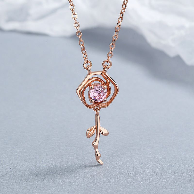 Romantic Rose Charm Necklace

