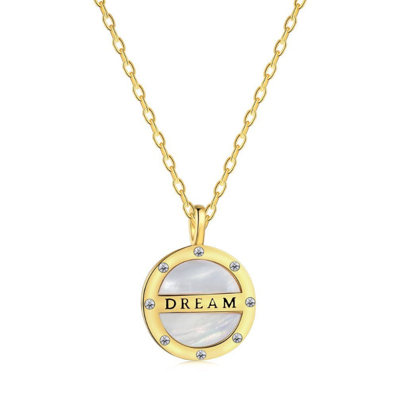 Contemporary Mother-of-Pearl and Crystal Pendant

