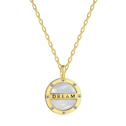 Contemporary Mother-of-Pearl and Crystal Pendant

