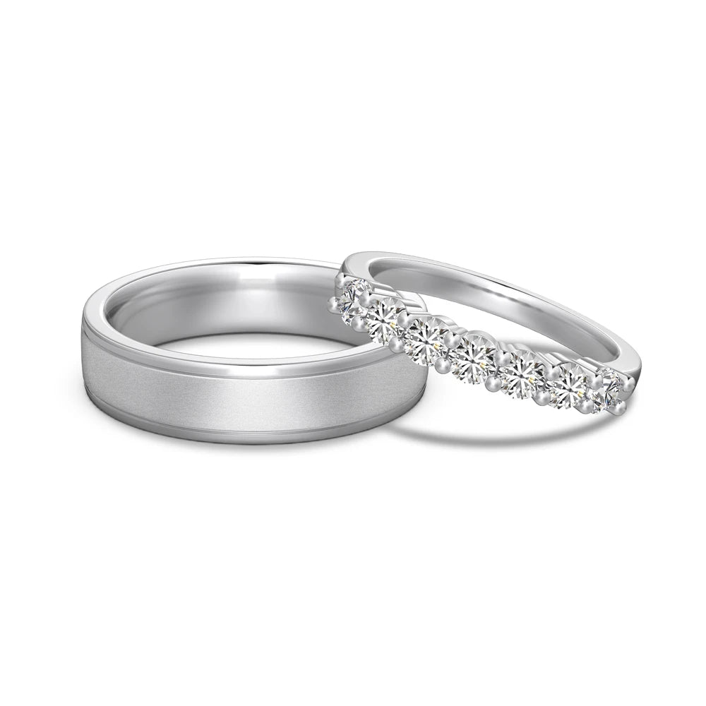 Delicate Silver Couple Lover Rings