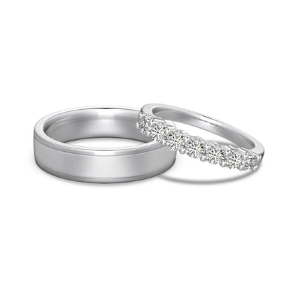 Delicate Silver Couple Lover Rings