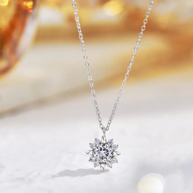 Silver Solitaire with Crystal Halo

