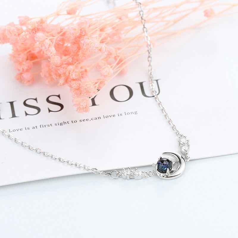 Silver Celestial Moon & Star Charm Bracelet