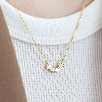 Shiny Gold Arc Necklace

