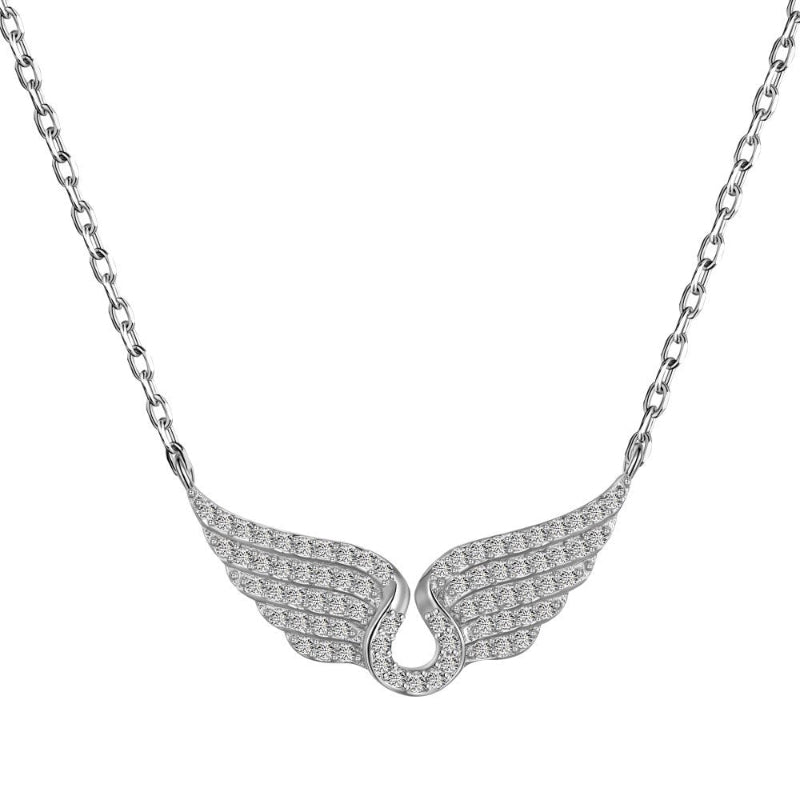 Diamond Pave Angel Wings Necklace

