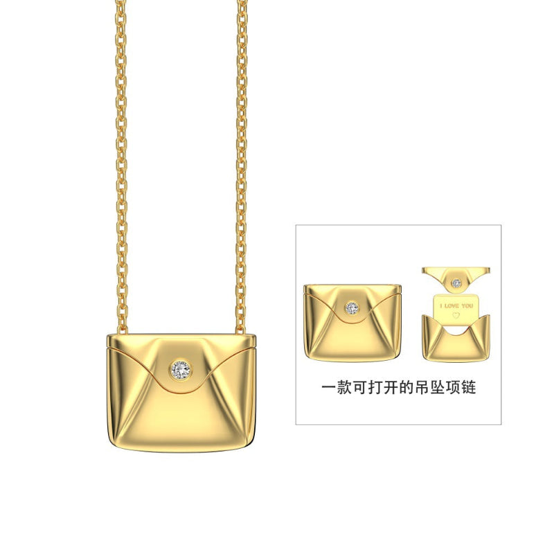 Engraved Mini Envelope Pendant
