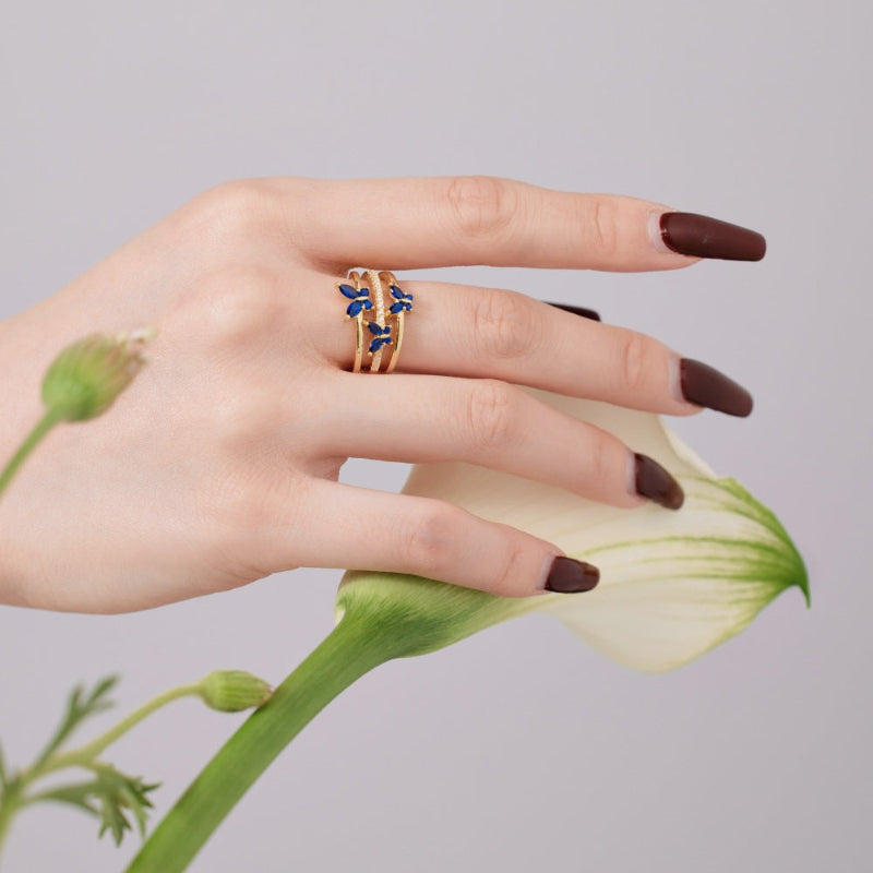 Triple Tier Butterfly Ring

