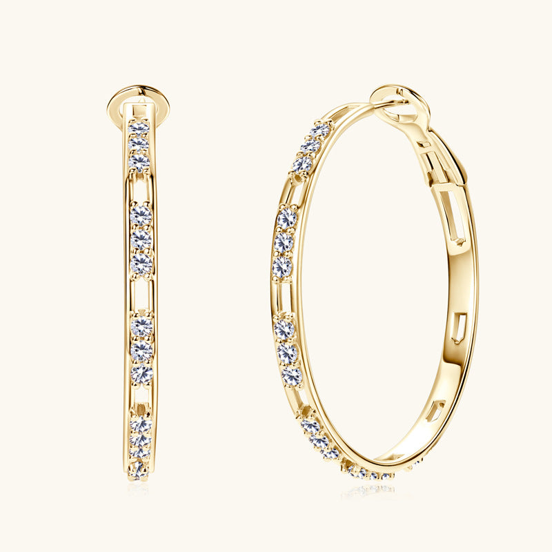 Moissanite Hoop Earrings